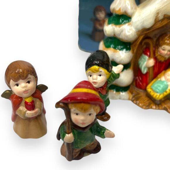 Vintage ENESCO Ceramic Nativity Scene‎ Collectible Mary Joseph Manger 8 Pieces - Picture 4 of 11